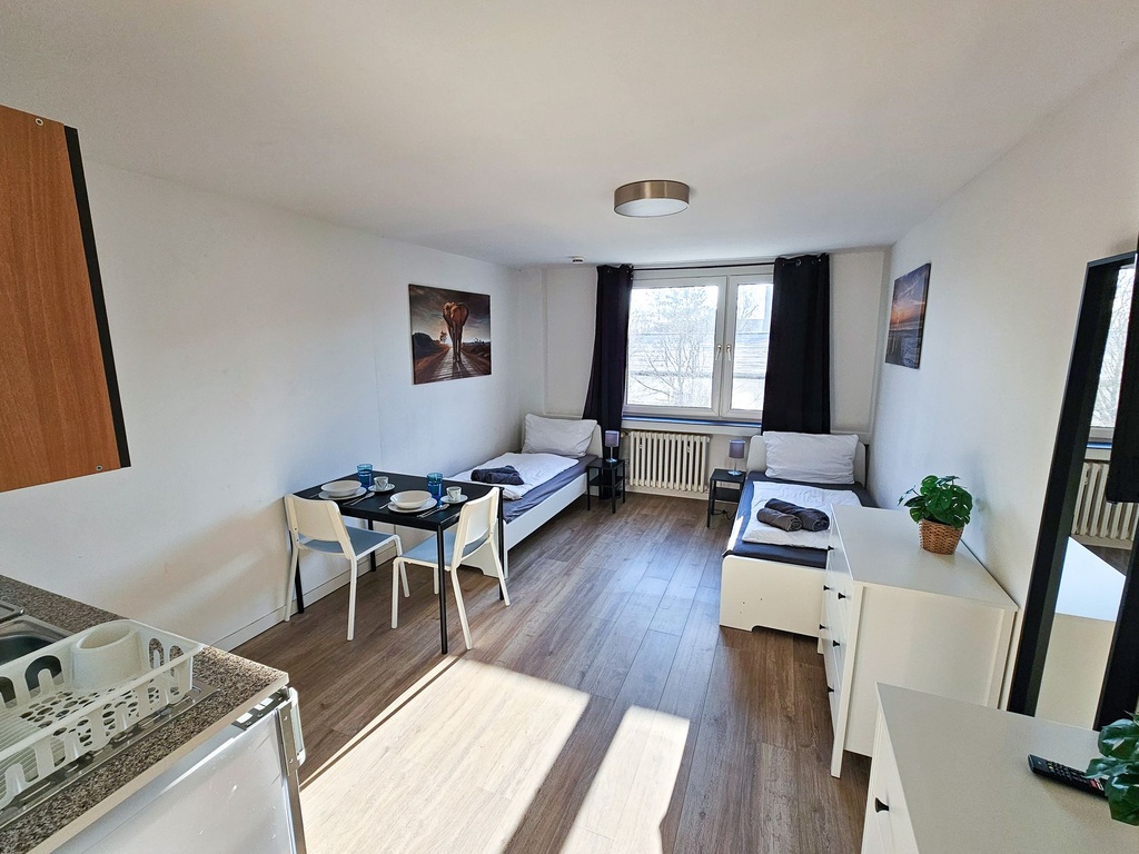 möbliertes Apartment mit 2 Einzelbetten