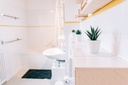 Badezimmer mit Badewanne / Duschwanne